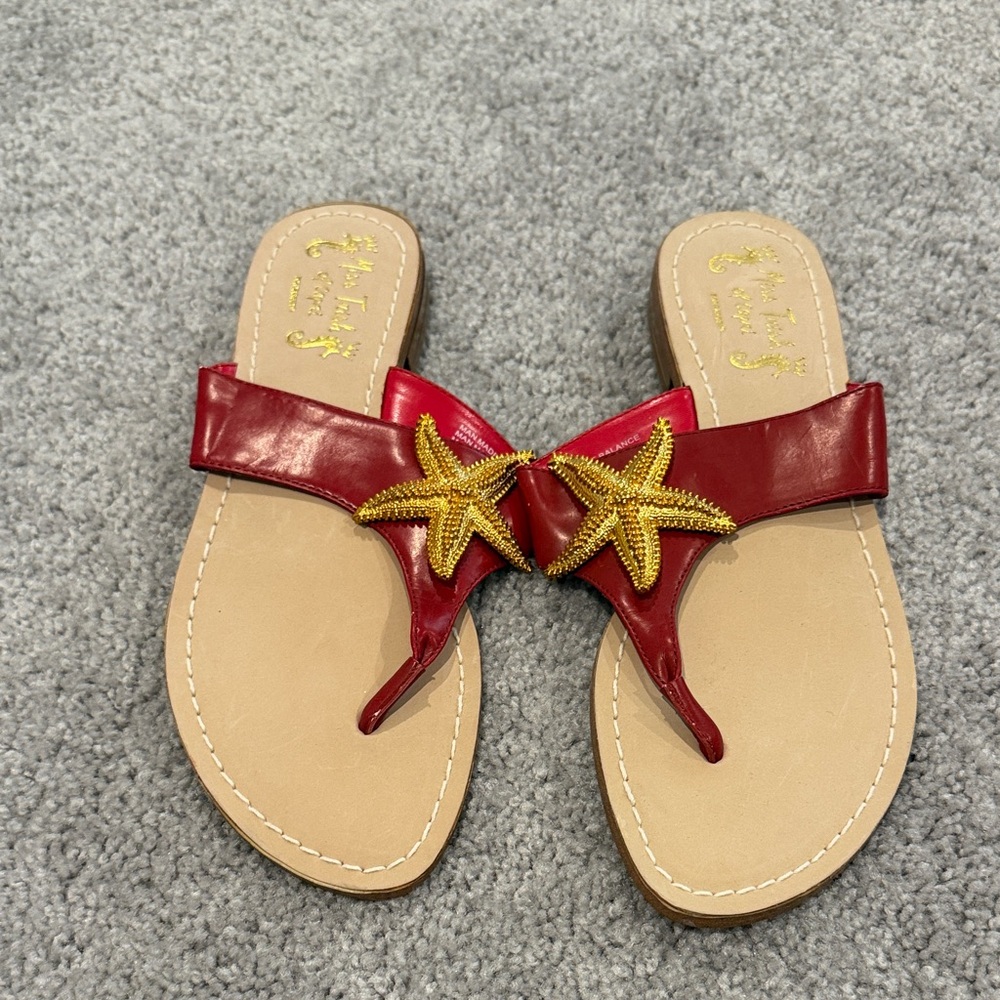 Chic Red Starfish Women's Sandals